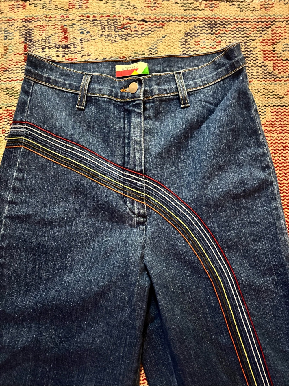 ModCloth Rainbow With Me Wide-Leg Jeans - Picture 7 of 14